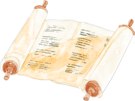 Watercolor Torah Illustration